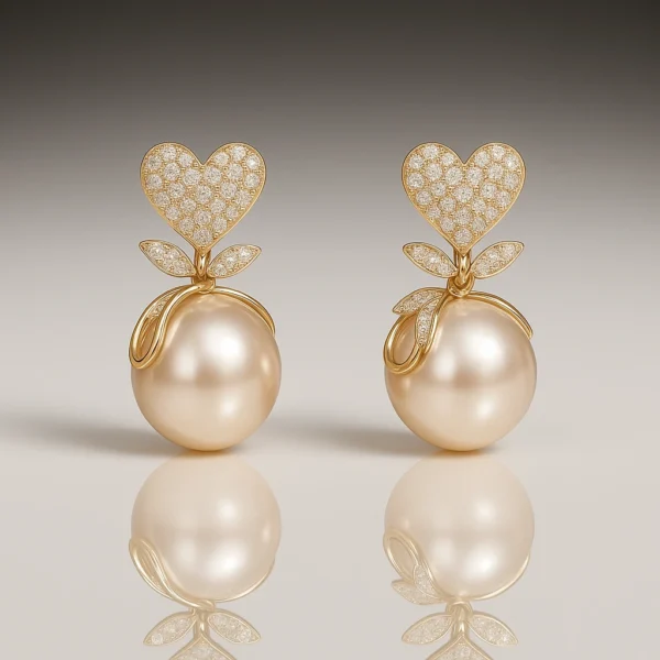 Close-up of faux pearl wrapped in gold petals