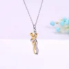Gold and silver romantic couple hug pendant necklace for women & Girls