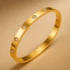 Gold screw-style unisex bangle bracelet by Trendy Tash – elegant daily wear jewelry