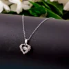 “Elegant silver chain heart necklace for women”
